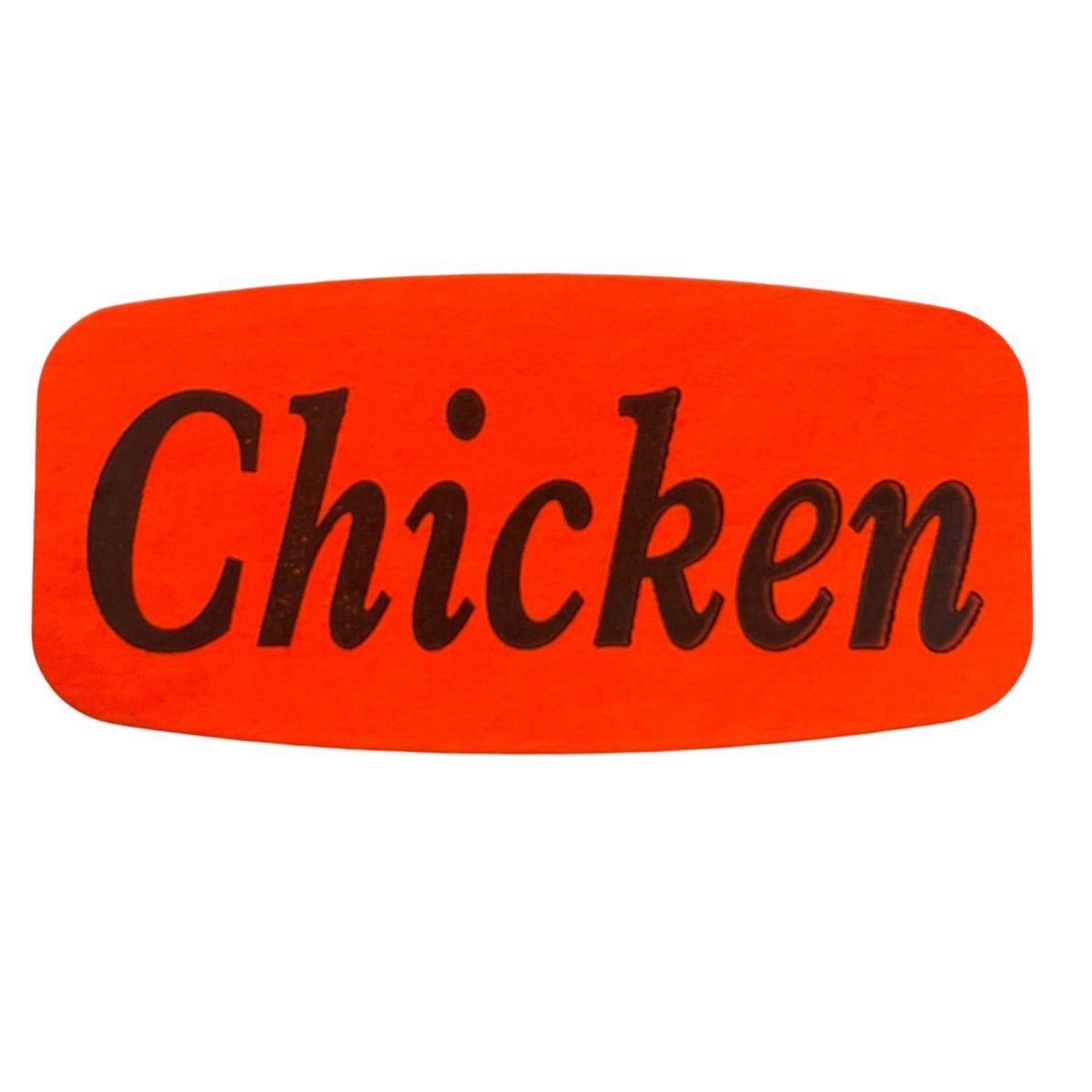 Bollin Label 12440 - Chicken Label Short Oval Black on Red - Roll of 1000