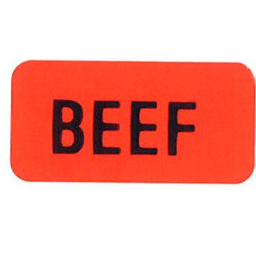 Bollin Label 12037 - Beef Black on Red Short Oval - Roll of 1000