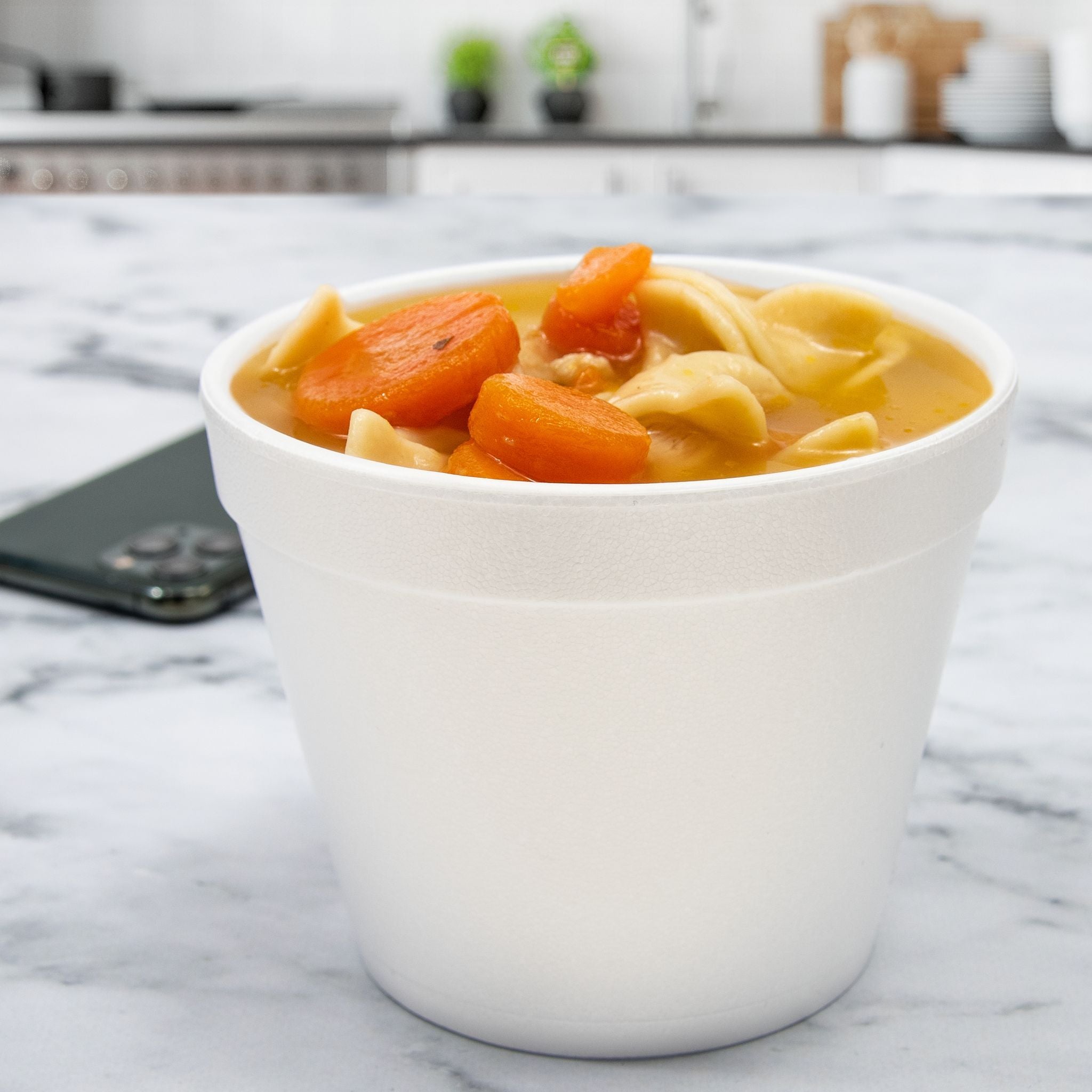 Dart 24MJ48 - 24 oz. White Foam Food Container - Case of 500