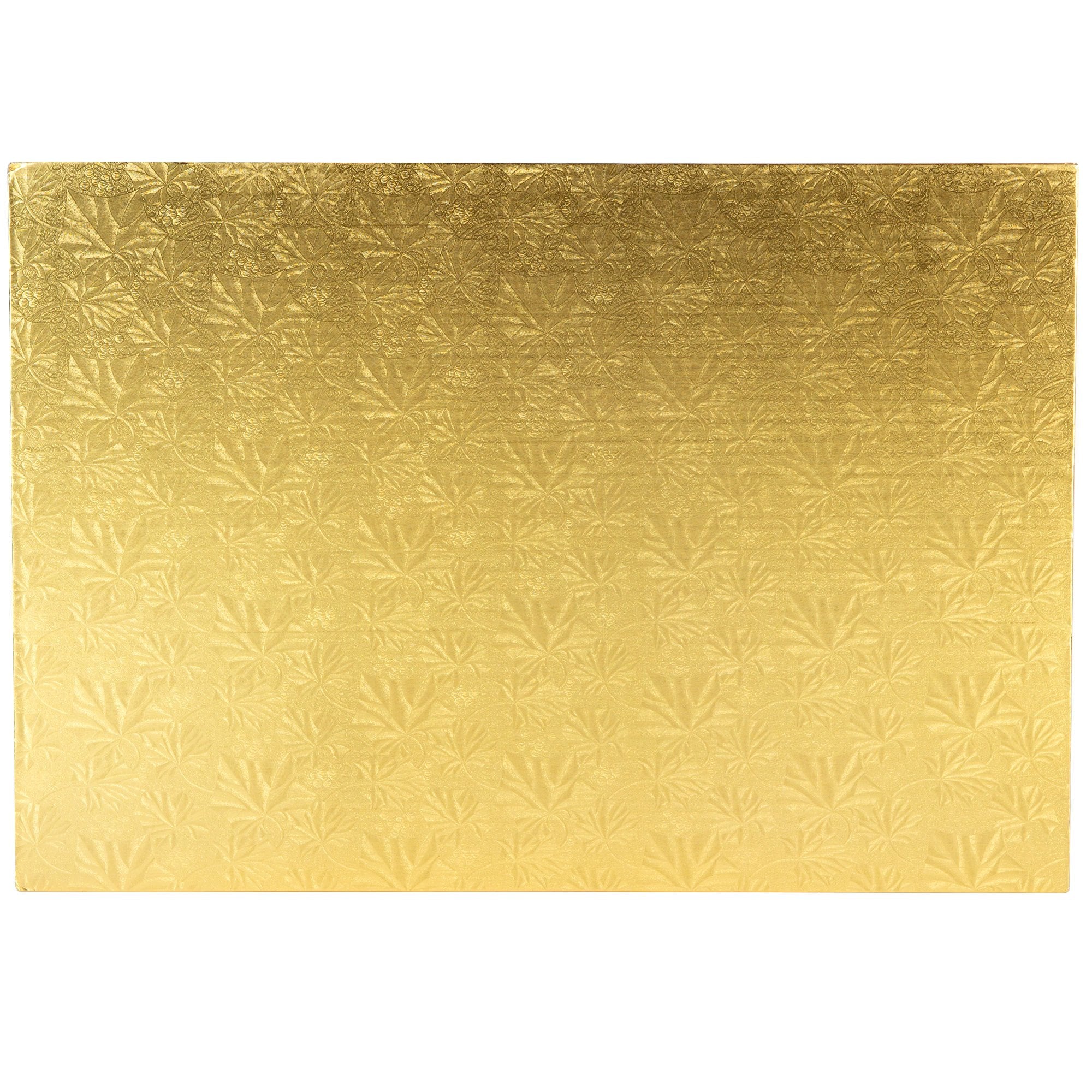 Enjay - 25" x 18" Gold Laminated Rectangular Full Sheet Cake Pad - Case of 25