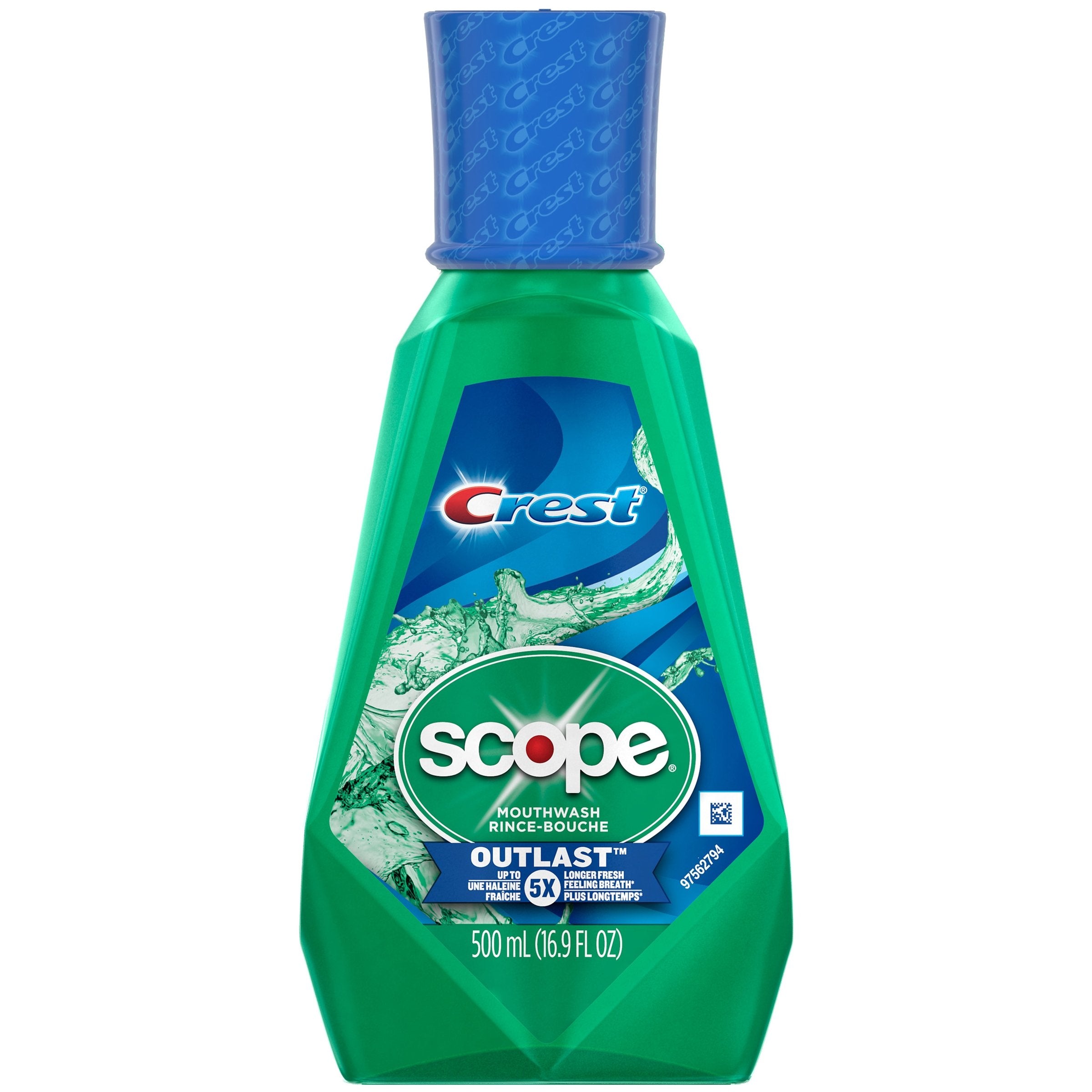 Crest - Scope Outlast Mouthwash, Mint, 500ml - Case of 4