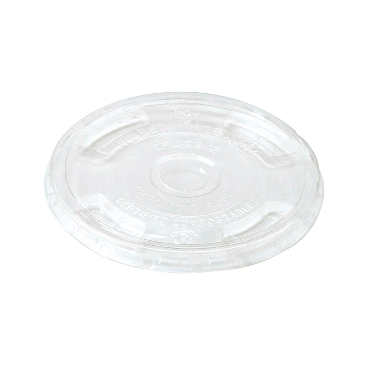 World Centric - PLA LID for 9Q to 24oz Cold Cups, Straw Hole, Clear - Case of 1000