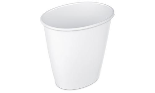 Sterilite 1011 - 1.5 Gal. Oval Vanity Wastebasket, White - Case of 12