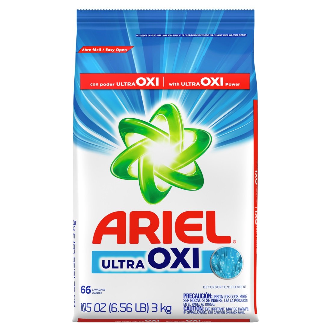Powder Laundry Detergent with Ultra Oxi, 105oz, 66 loads - Case of 6