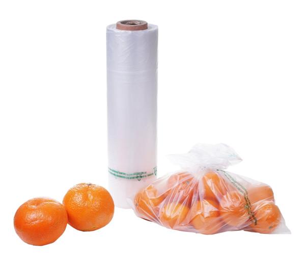 12" x 20" Plastic Produce Bag on a Roll, 300 Per Roll - Case of 4