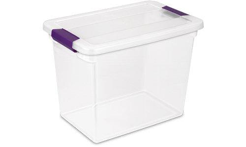 Sterilite 1763 - 27 Qt. ClearView Latch™ Box, Sweet Plum - Case of 6