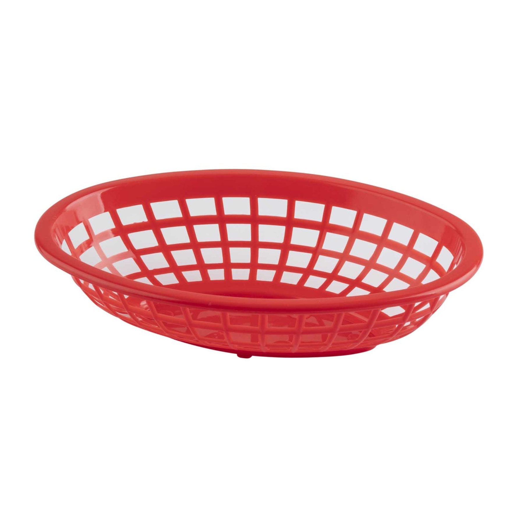 Red Classic Oval Food Service Basket