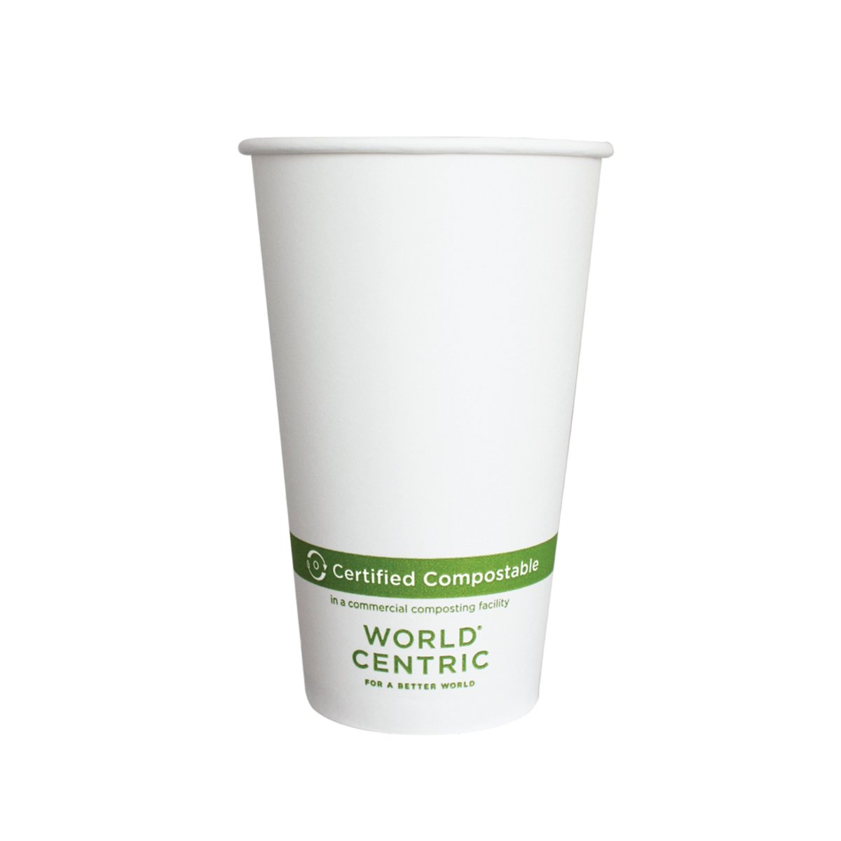 World Centric CU-PA-16 - 16oz FSC® Paper Hot Cup - White - Case of 1000