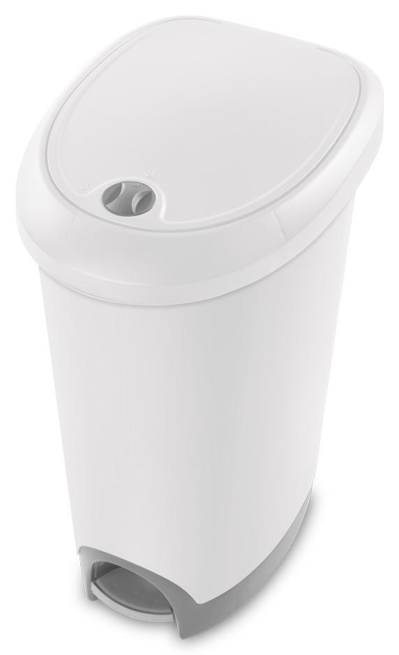 Sterilite 1073 - 12.6 Gal. StepOn Wastebasket, White - Case of 2