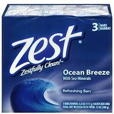 Zest - Ocean Breeze  Bar Soap, 4oz, 3 Bars - Case of 12