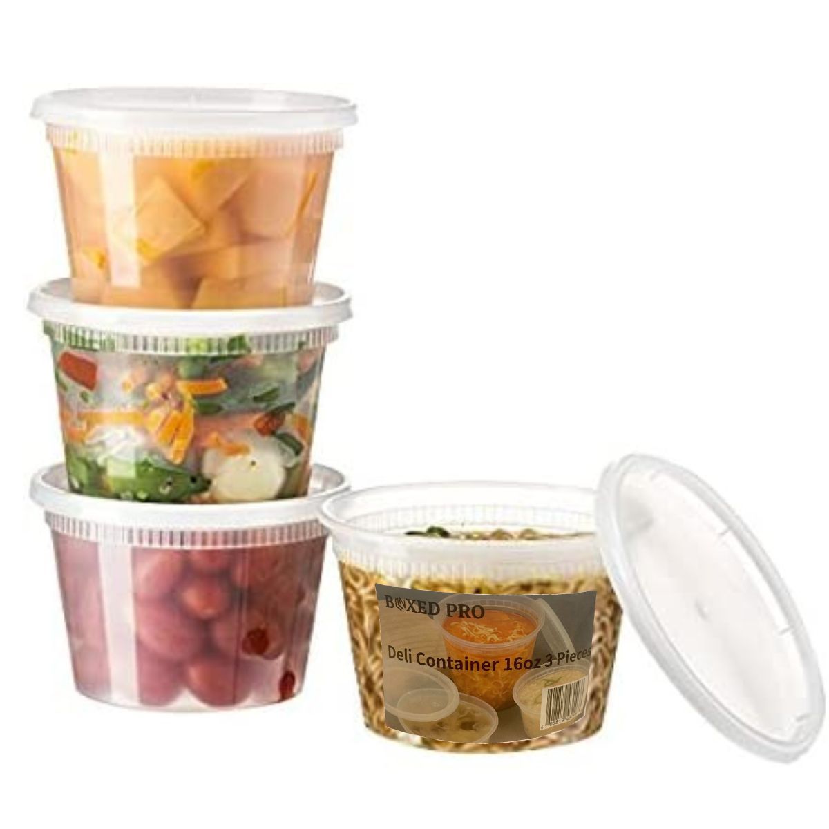 AFS - 16oz Deli Container, 3 Pack - Case of 60
