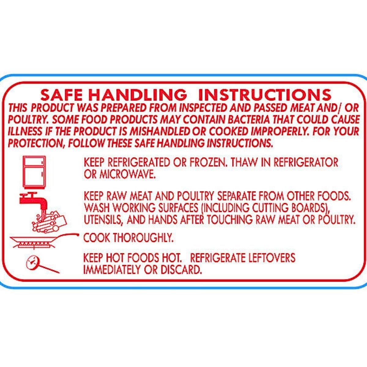 Bollin Label 10711 - Safe Handling Instructions Horizontal 1" x 1.75" - Roll of 1000