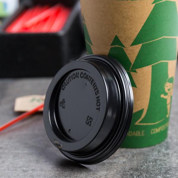 AFS - 8oz Black Hot Paper Cup Travel Lid - Case of 1000