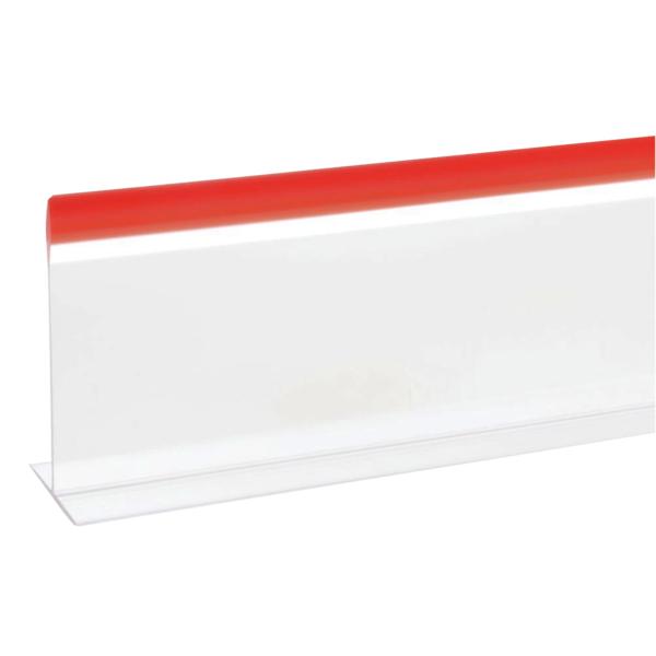 Hubert 86366 - Jet Plastics T Shape Clear Acrylic with Red Trim Divider, 30" x 5"