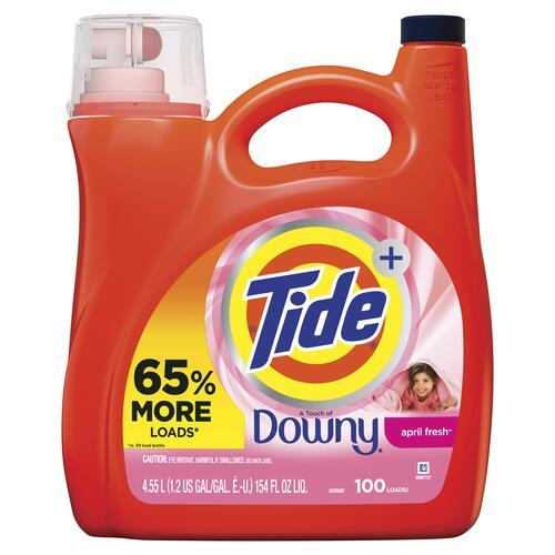 Tide - HE Compatible Liquid Laundry Detergent with a Touch of Downy 154oz, April Fresh - Case of 4