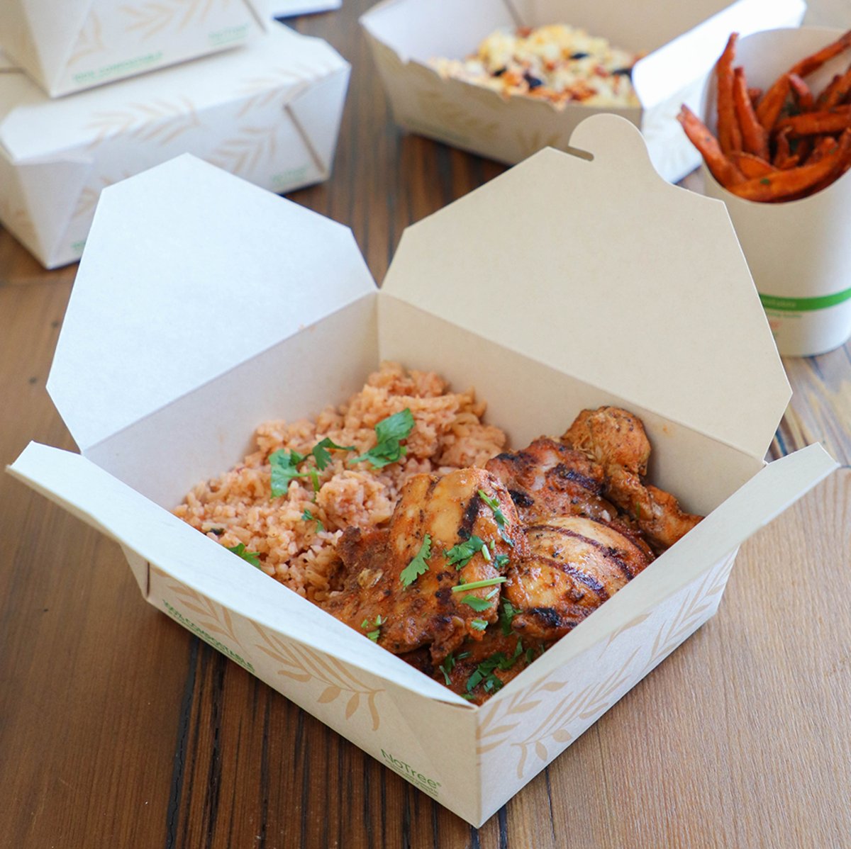 World Centric TO-NT-8 46 oz NoTree number 8 paper take-out container