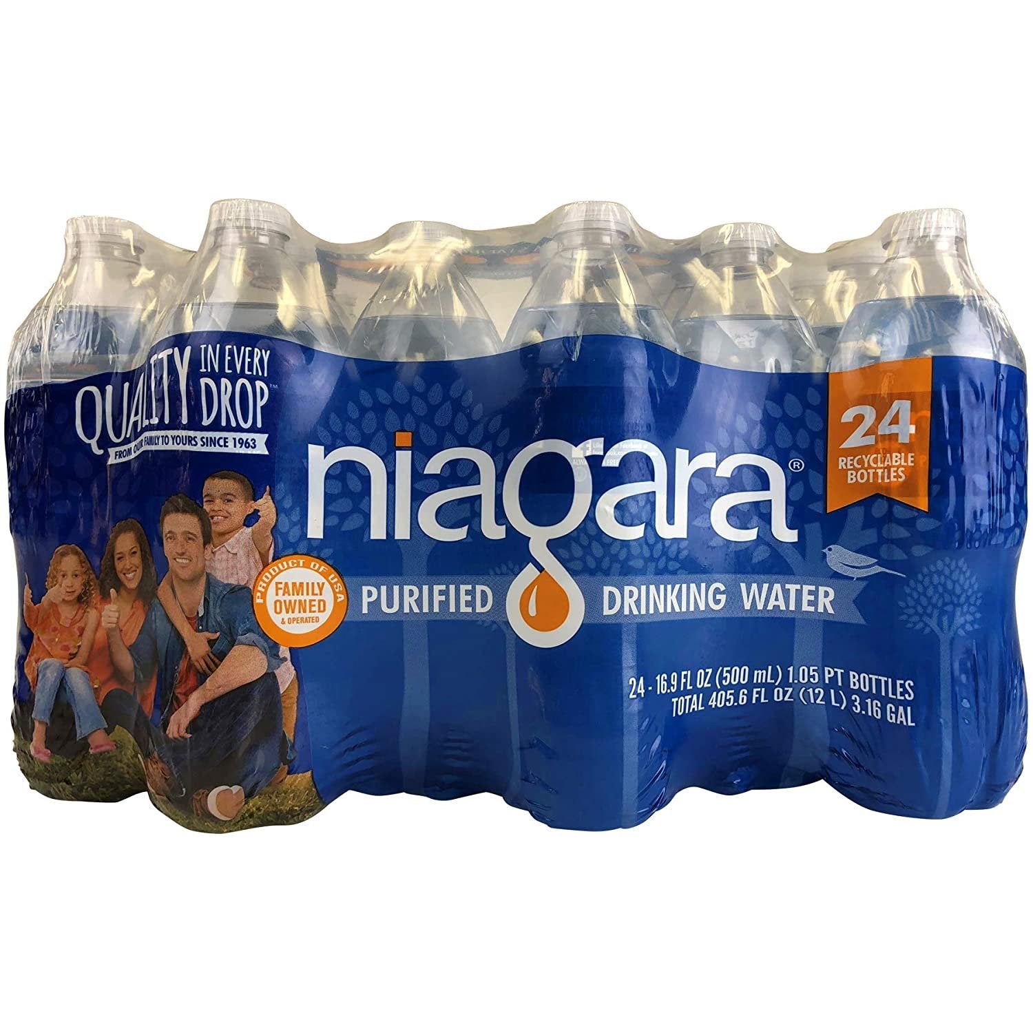 Bottled Water Niagara Purified Drinking 16.9oz 24Pk - Pallet of 84