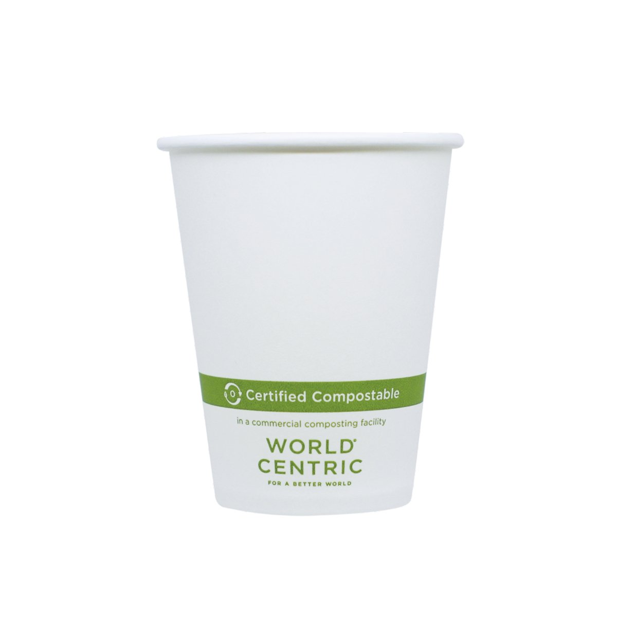 World Centric CU-PA-8 - 8oz FSC® Paper Hot Cup - White - Case of 1000