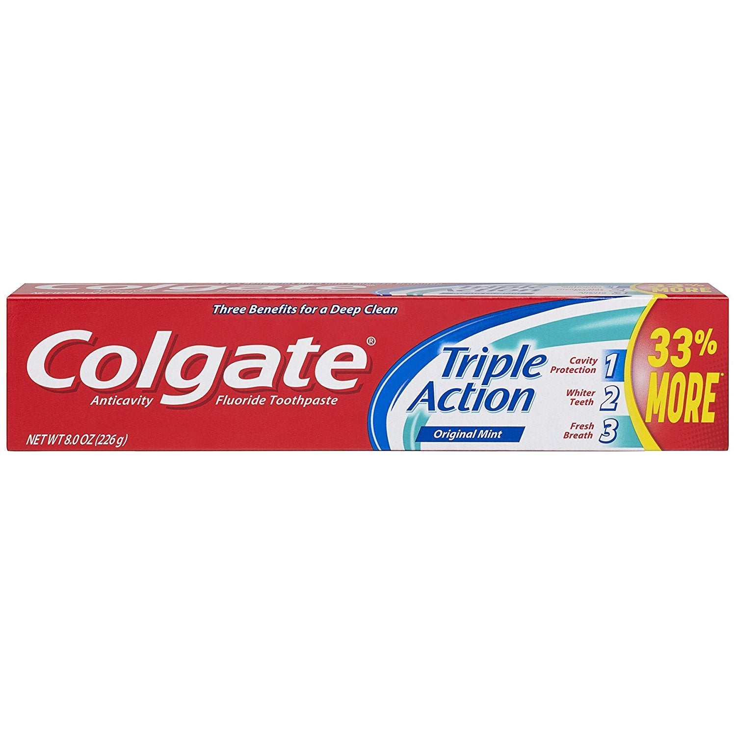 Colgate - Triple Action Toothpaste, Original Mint, 8oz - Case of 24