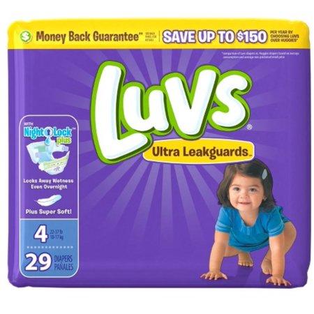 Baby Diapers Luvs Leakguards Size-4 29Ct - Case of 4 Packs