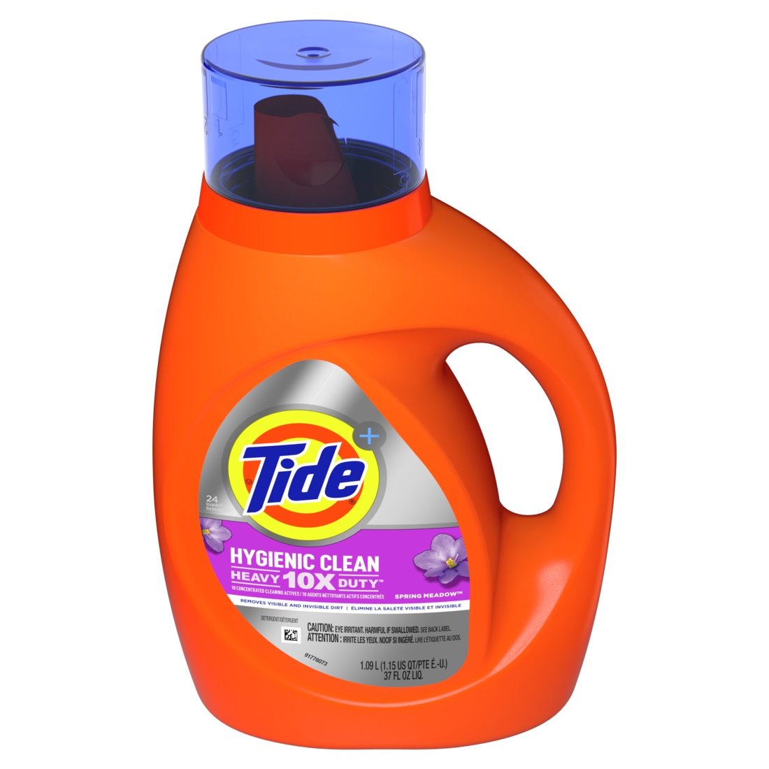 Tide - Hygienic Clean Heavy 10x Duty HE Compatible Liquid Laundry Detergent 37oz, Spring Meadow - Case of 6