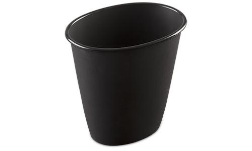 Sterilite 1011 - 1.5 Gal. Oval Vanity Wastebasket, Black - Case of 12