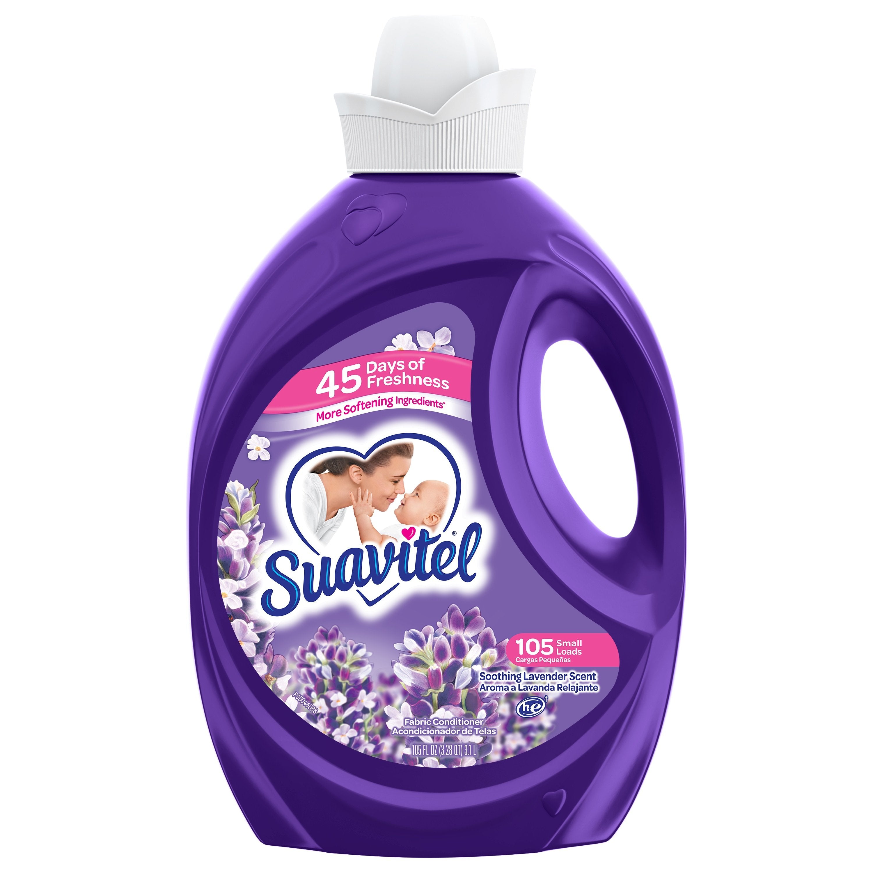 Suavitel - Liquid Fabric Softener 105oz, Soothing Lavender - Case of 4