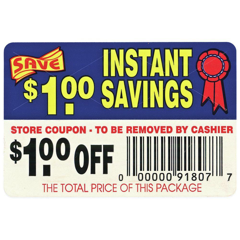 Instant savings $1 Tamper Evident Food Label - Roll of 250