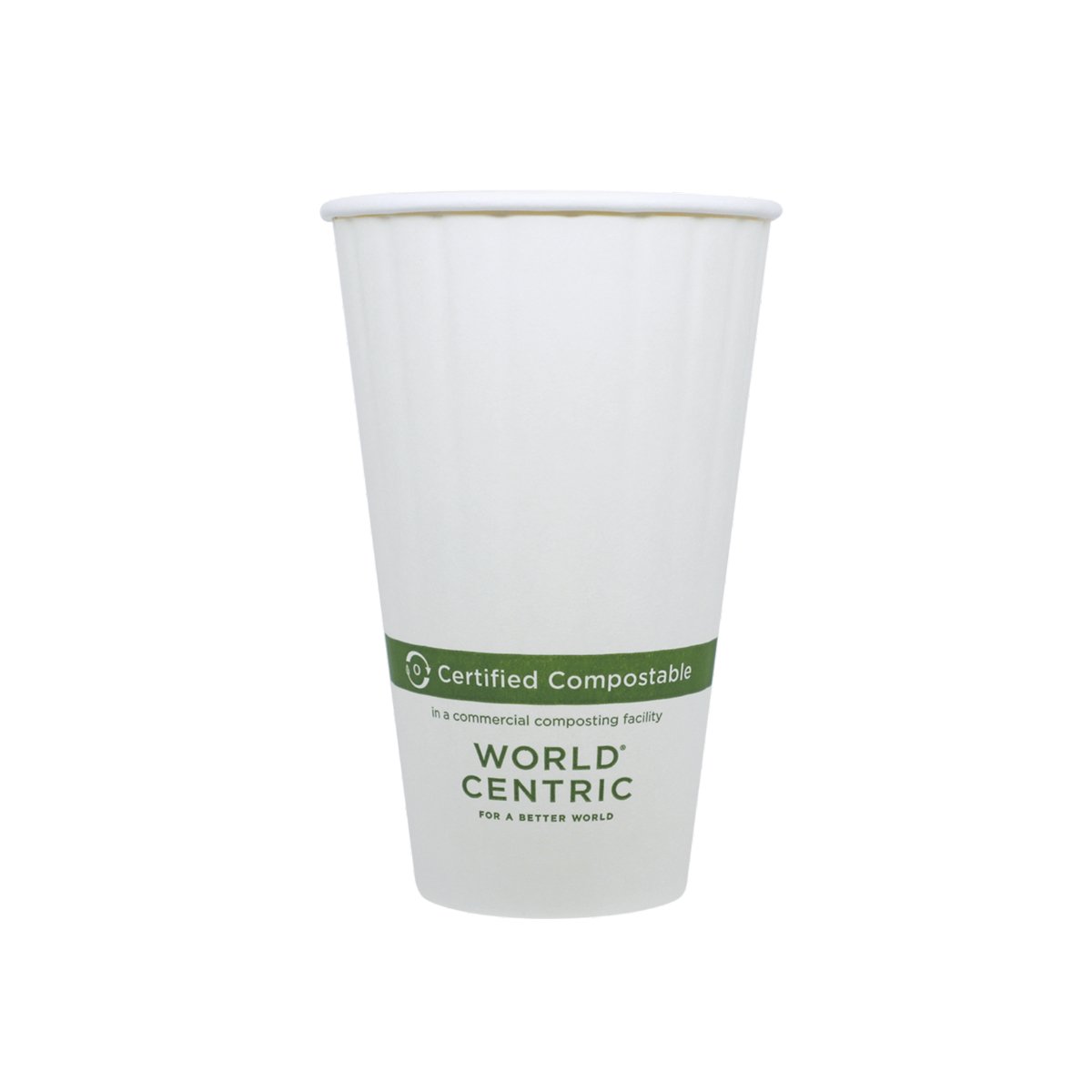 World Centric CU-PA-16D - 16oz SFI® Paper Hot Cup, Double Wall, White - Case of 600