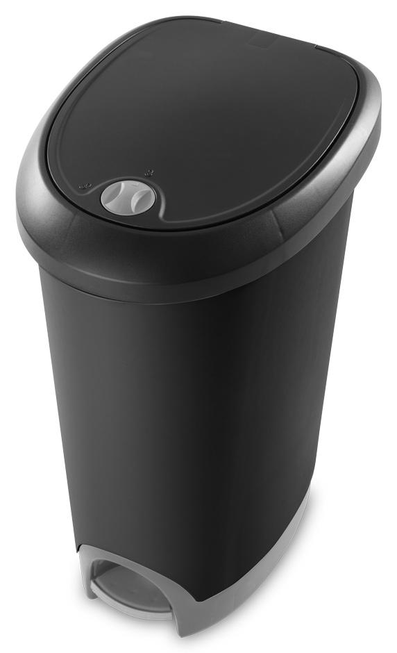 Sterilite 1073 - 12.6 Gal. StepOn Wastebasket, Black - Case of 2