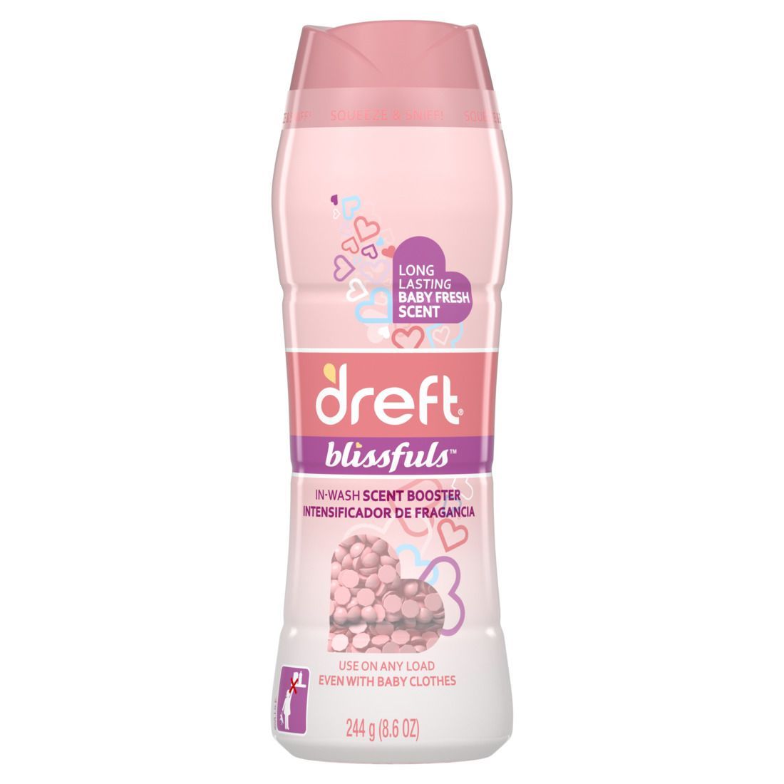Dreft - Blissfuls In-Wash Scent Booster 8.6oz, Baby Fresh Scent - Case of 4