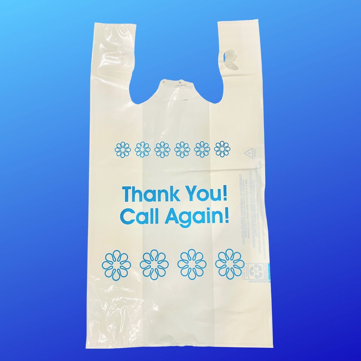 1/6 T-Shirt Bag Reuseable Thank You White - Case of 300