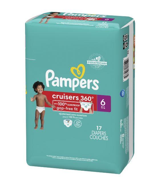 Pampers Cruisers 360 Diapers Size 6, 17 Count - Pack of 4