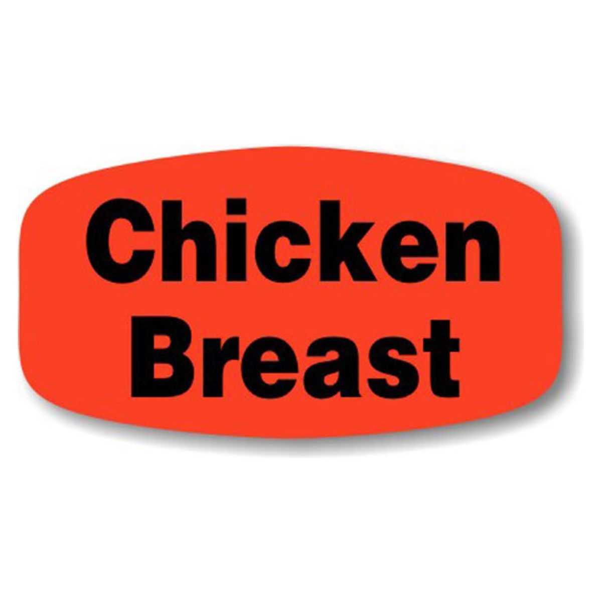 Bollin Label 12065 - Chicken Breast Black On Red Short Oval - Roll of 1000