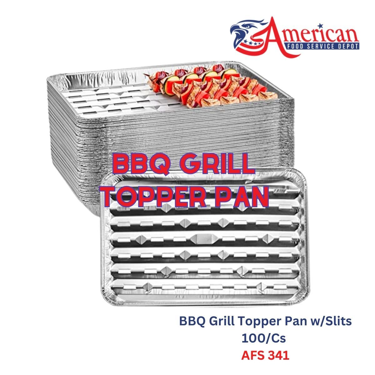 AFS - BBQ Grill Topper Pan w/Slits - Case of 100