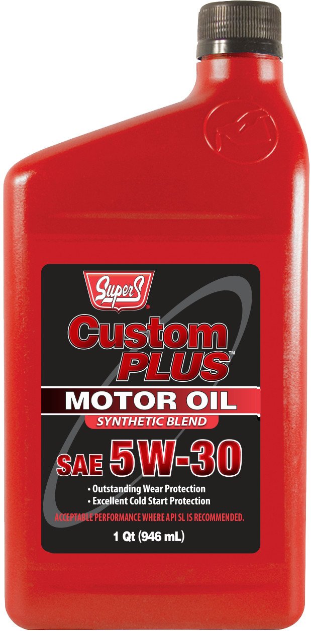 Super S - Custom Plus Motor Oil Synthetic Blend, 5W-30, 1 Quart - Case of 12