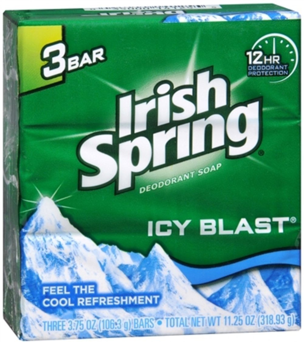 Deodorant Bar Soap Irish Spring Spring Icy Blast 3.75oz- 3 Pack - Case of 18 Packs 114184