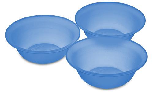 Sterilite 0723 - Set of Three 20 Ounce Bowls, Turquoise Blue Tint - Case of 12