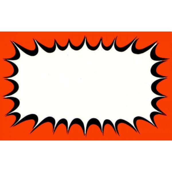 Bollin Label PC834R - 7.5" x 5.5" Orange Starburst Sign - Pack of 100