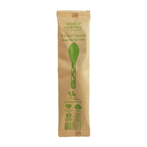 World Centric SP-FB-I-LF 6-inch individually wrapped unbleached fiber spoon