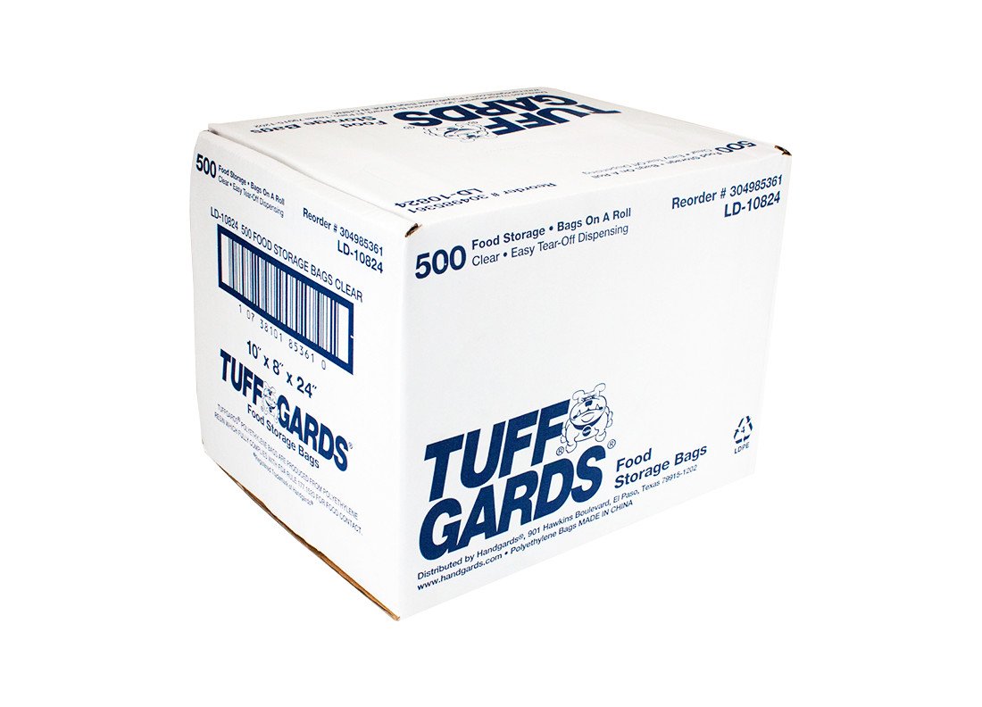 Tuffgards® 304985492 - Low Density Disposable Food Storage Bags 10″ x 8″ x 24″ 1.25 mil - Case of 500