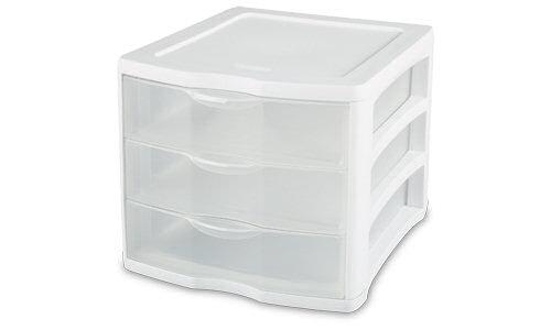 Sterilite 1791 - 3 Drawer Unit, White - Case of 4