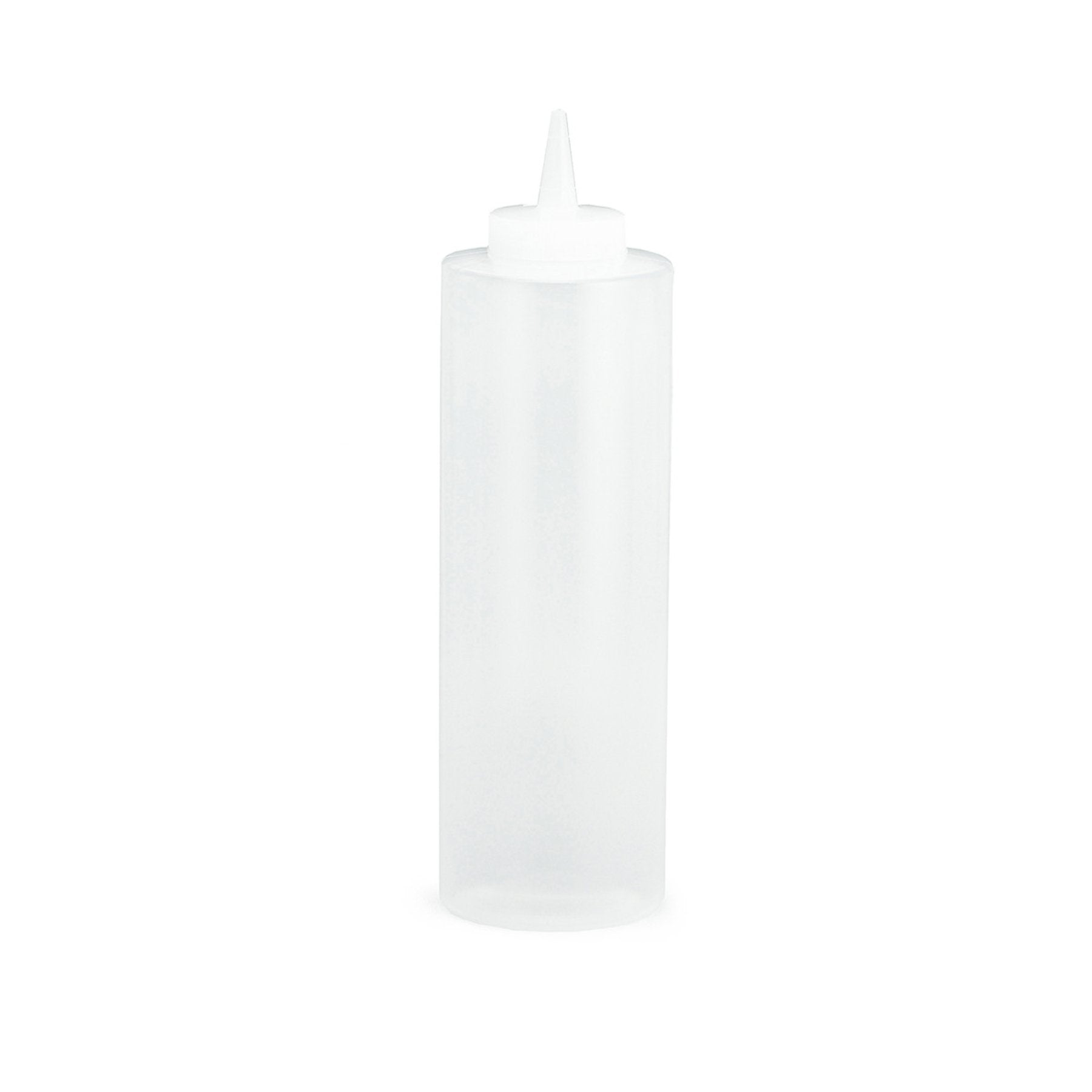 12oz Squeeze Bottle, Clear With Cone Tip And Natural Top