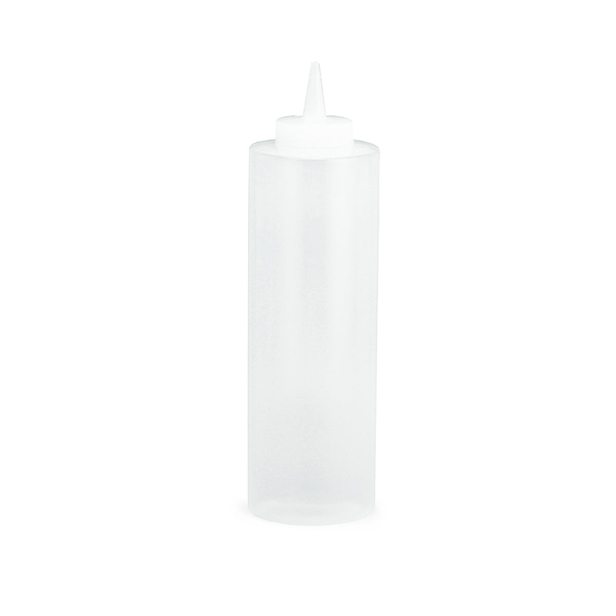 12oz Squeeze Bottle, Clear With Cone Tip And Natural Top