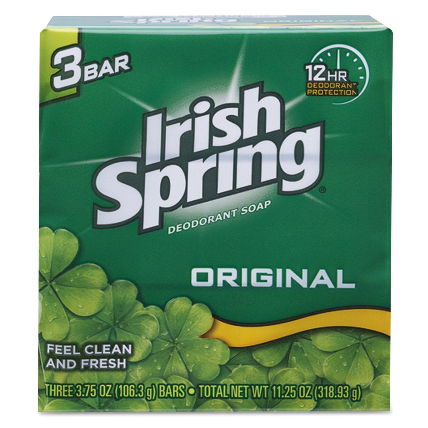 Deodorant Bar Soap Irish Spring Original 3.75oz- 3 Pack - Case of 18 Packs 114177