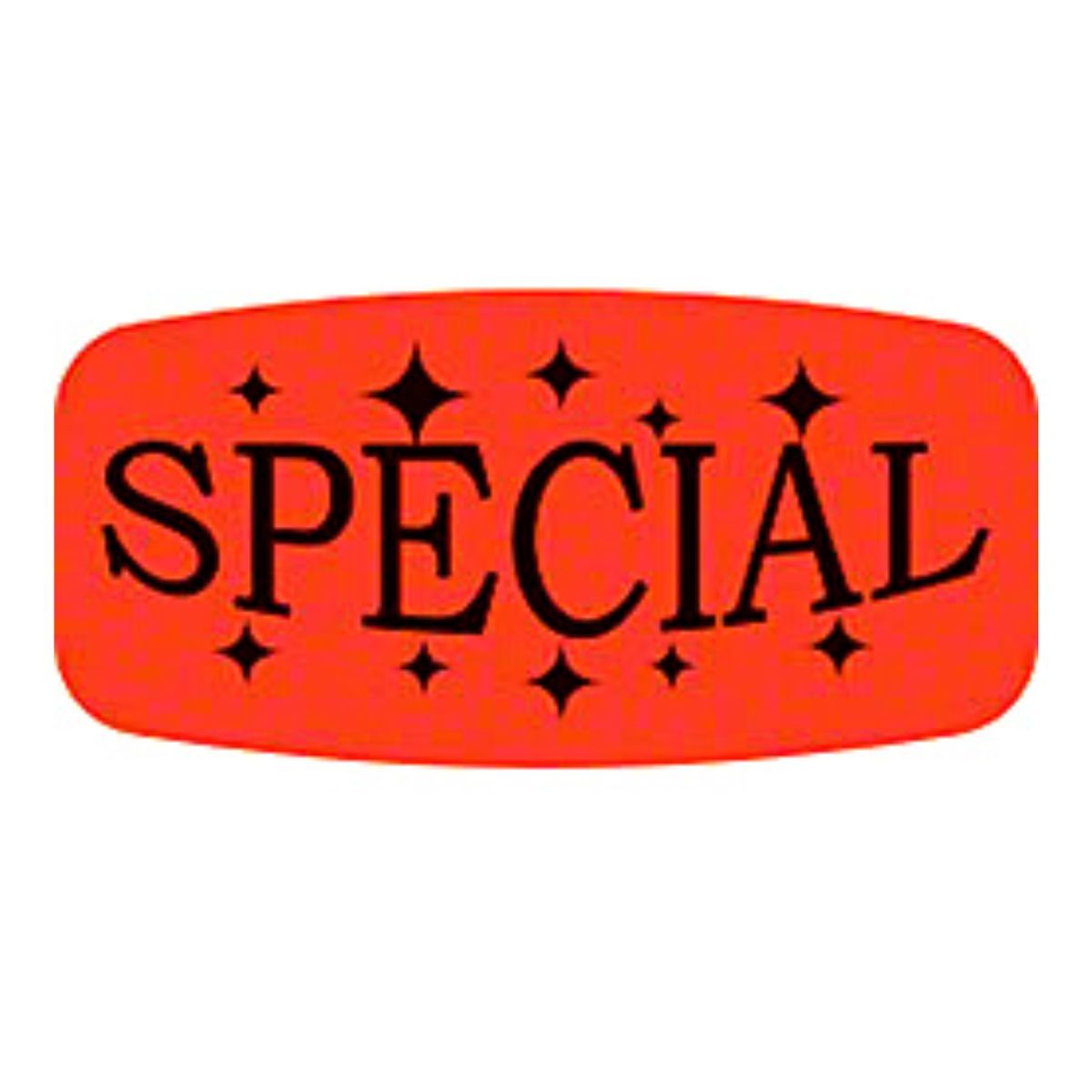 Bollin Label 12207 - Special (with Stars) Black On Red Short Oval - Roll of 1000