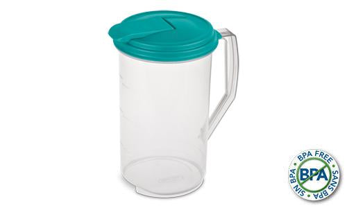 Sterilite 0486 - 2 Qt. Round Pitcher, Blue Atoll - Case of 6