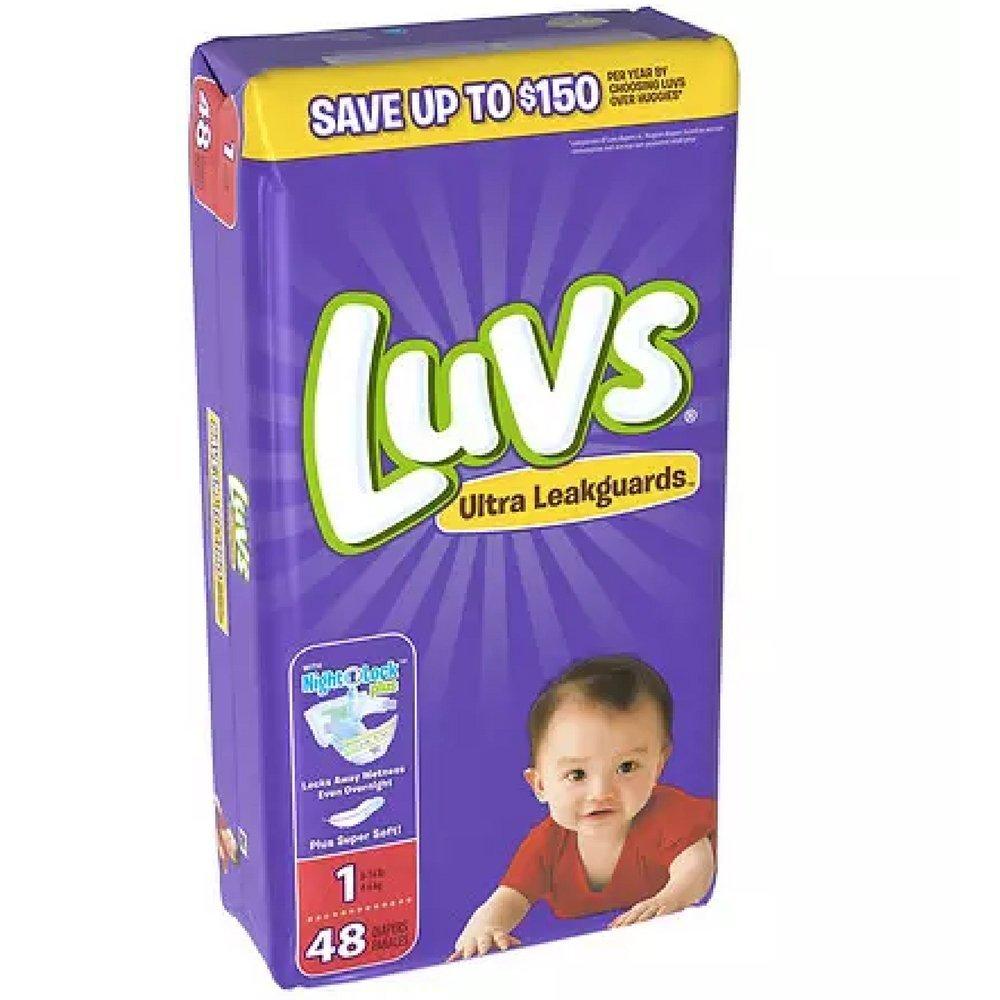 Baby Diapers Luvs Ultra Leakguards Size-1 48Ct/2Pk