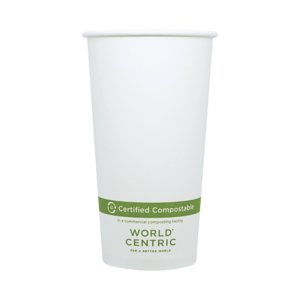 World Centric CU-PA-20 - 20oz FSC® Paper Hot Cup - White - Case of 1000