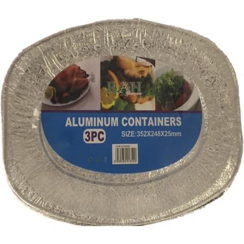 AFS - Oval Aluminum Platter 3 Pack, Medium - Case of 36